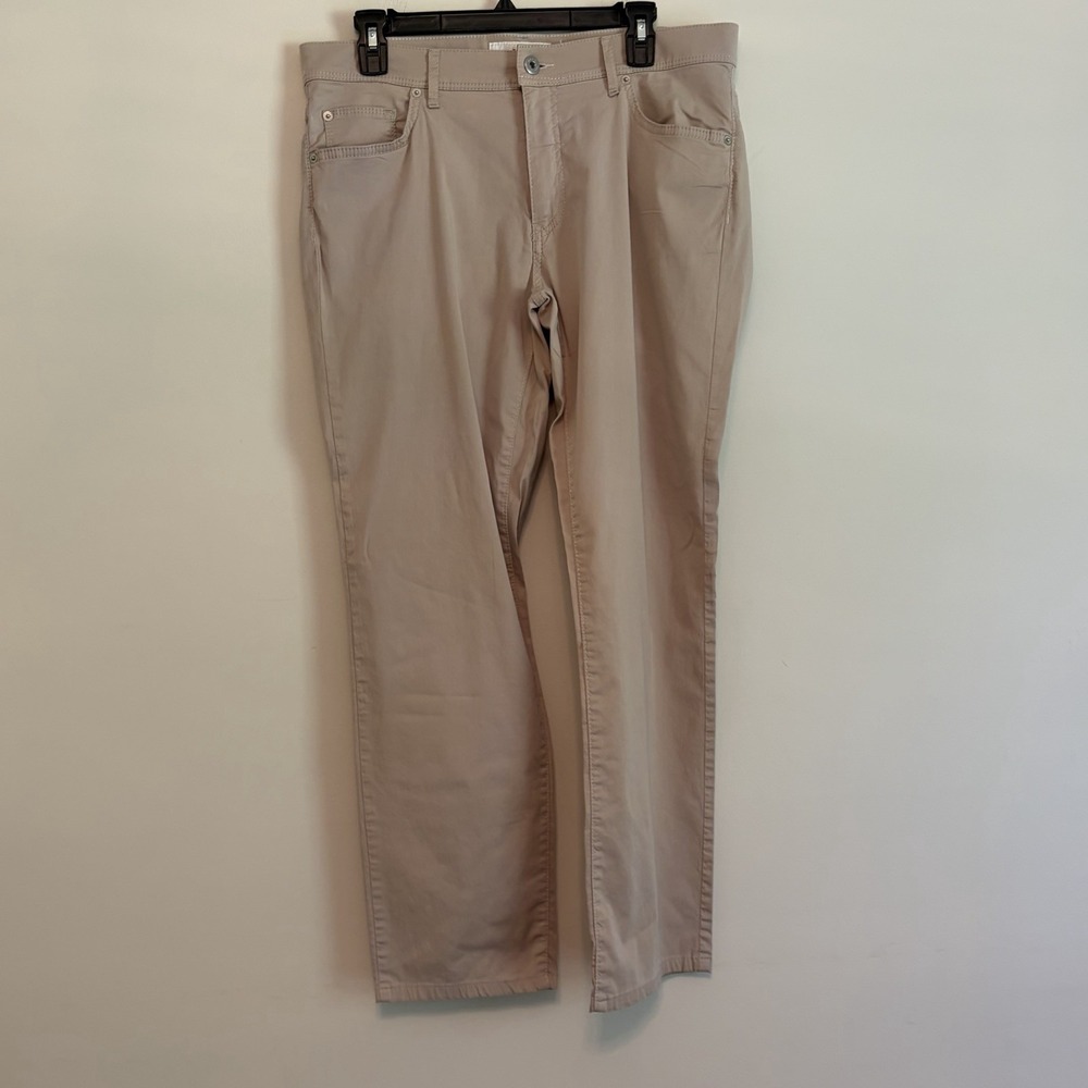 BRAX Casual Pants ULTRALIGHT 33x34 Cadiz Straight Fit Tan Khaki‎ Stretch Work